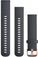 Silikon-Uhrenarmband Garmin 20mm (für Venu, Venu Sq, Venu 2 plus u. a.), blau, Quick Release, + verlängerter Teil, 010-12561-11