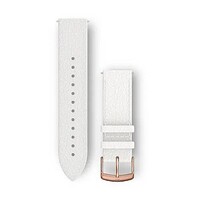 Garmin Quick Release Strap 20mm, Leder, weiß, roségoldene Schnalle (Venu, Venu Sq, Venu 2 plus, etc.)