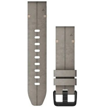 Leder-Uhrenarmband Garmin 20mm (für Garmin Fenix 8/7S/6S (43mm), u.a.), grau, QuickFit, 010-12876-00