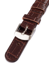 Unisex-Uhrenarmband aus dunkelbraunem Leder W-080-B