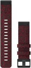 Nylon-Uhrenarmband Garmin 22mm (für Garmin Fenix 8/7/6 (47mm), Epix 2 u.a.), rot V1, QuickFit, 010-12863-06
