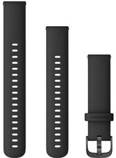 Silikon-Uhrenarmband Garmin 18 mm (für Venu 2S, Vívoactive 4S, Vívomove 3S), schwarz, Quick Release, + verlängerter Teil, 010-12932-01
