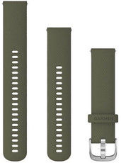 Silikon-Uhrenarmband Garmin 20mm (für Venu, Venu Sq, Venu 2 plus u.a.), grün, Quick Release + verlängerter Teil, 010-12924-11