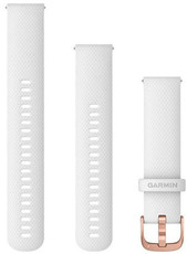 Silikon-Uhrenarmband Garmin 20mm (für Venu, Venu Sq, Venu 2 plus u.a.), weiß V1, Quick Release, + verlängerter Teil, 010-12924-10