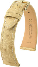 Leder-Uhrenarmband Hirsch Massai Ostrich L 04362090-1, beige, Straußenleder, Länge L, Quick Release