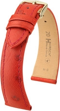 Leder-Uhrenarmband Hirsch Massai Ostrich L 04362020-1, rot, Straußenleder, Länge L, Quick Release