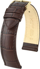 Leder-Uhrenarmband Hirsch Duke L 01028010OE-1, braun, Kalbsleder, open end (für feste Federstege), Länge L, Quick Release