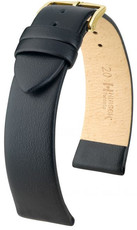 Leder-Uhrenarmband Hirsch Toronto L 03702050-1, schwarz, Kalbsleder, Länge L