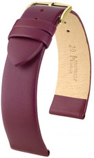 Leder-Uhrenarmband Hirsch Toronto M 03702186-1, violett, Kalbsleder, Länge M, Quick Release