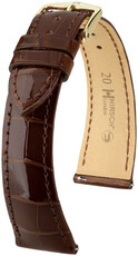 Leder-Uhrenarmband Hirsch London L 04307010-1, braun, Alligatorleder, Länge L, Quick Release