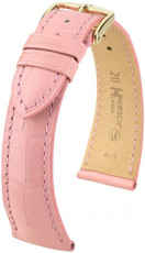 Leder-Uhrenarmband Hirsch London M 04207122-1, rosa, Alligatorleder, Länge M, Quick Release