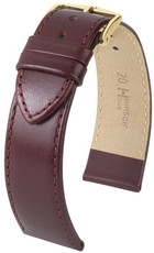 Leder-Uhrenarmband Hirsch Osiris M 03475160-1, rot, Kalbsleder, Länge M, Quick Release