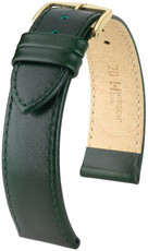 Leder-Uhrenarmband Hirsch Osiris M 03475140-1, grün, Kalbsleder, Länge M, Quick Release