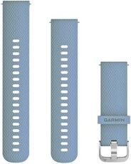 Garmin Quick Release Armband 20mm, Silikon, grau-blau, silberne Schnalle (Venu, Venu Sq, Venu 2 plus, etc.)