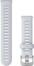 Garmin Quick Release 18mm Armband, Silikon, weiß, mattsilberne Schnalle (Venu 2S, Vívoactive 4S, Vívomove 3S)