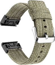 QuickFit Armband 22mm, Nylon, hellgrün, Stahlschnalle (Garmin Fenix 7/6/5, Epix 2, MARQ, etc.)