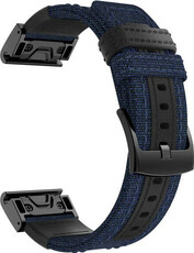 QuickFit Armband 26mm, Nylon, blau, schwarze Schnalle (Garmin Fenix 7X/6X/5X, Tactix, etc.)