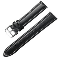 Schwarzes Lederarmband Ricardo Cagli mit weißen Nähten