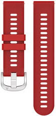 Schnellverschluss-Armband 18mm, Silikon, rot, silberne Schnalle (Garmin Venu 2S, Vívoactive 4S, Forerunner 265S, Venu 3S, etc.)