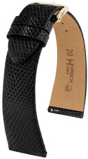 Lederband Hirsch Lizard M 01866150-1, schwarz, Eidechsenleder