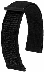 Textil-Uhrenarmband Hirsch Vocem L 41409050-5, schwarz, Klettverschluss, Länge L, Quick Release