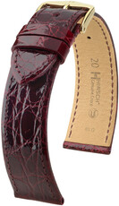 Lederband Hirsch Genuine Croco 18900860-7, Rot, Krokodilhaut, Quick Release