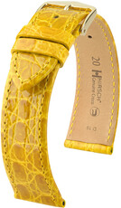 Lederband Hirsch Genuine Croco 18900872-7, Gelb, Krokodilhaut, Quick Release