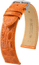 Lederband Hirsch Genuine Croco 18900876-2, orange, Krokodilhaut, Quick Release