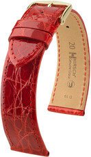 Leder-Uhrenarmband Hirsch Genuine Croco L 18920820-7, rot, Krokodilleder, Länge L, Quick Release