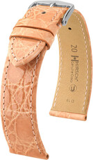 Leder-Uhrenarmband Hirsch Genuine Croco L 18920822-2, orange, Krokodilleder, Länge L, Quick Release