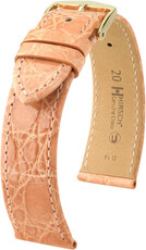 Leder-Uhrenarmband Hirsch Genuine Croco L 18920822-7, orange, Krokodilleder, Länge L, Quick Release