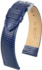 Leder-Uhrenarmband Hirsch Rainbow L 12322680NQ-2, blau, Kalbsleder, Länge L