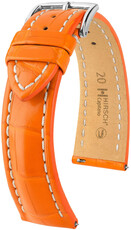 Leder-Uhrenarmband Hirsch Capitano L 04807076-2, orange, Alligatorleder, Länge L, Quick Release