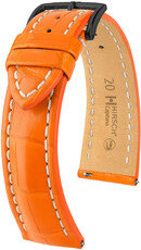 Leder-Uhrenarmband Hirsch Capitano L 04807076-5, orange, Alligatorleder, Länge L, Quick Release