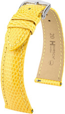 Lederband Hirsch London 04366172-2, Gelb, Eidechsenhaut, Quick Release