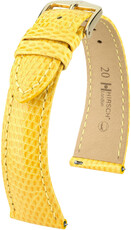 Lederband Hirsch London 04366172-7, Gelb, Eidechsenhaut, Quick Release