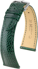 Leder-Uhrenarmband Hirsch London L 04366040-2, grün, Echsenleder, Länge L, Quick Release