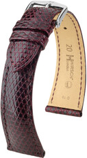 Leder-Uhrenarmband Hirsch London L 04366060-2, violett, Echsenleder, Länge L, Quick Release