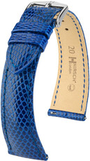 Lederband Hirsch London L 04366085-2, blau, Eidechsenleder, Länge L, Quick Release