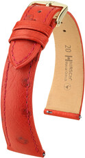 Leder-Uhrenarmband Hirsch Massai Ostrich L 04362020-7, rot, Straußenleder, Länge L, Quick Release
