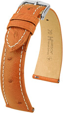 Leder-Uhrenarmband Hirsch Massai Ostrich L 04362071-2, braun, Straußenleder, Länge L, Quick Release