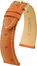 Leder-Uhrenarmband Hirsch Massai Ostrich L 04362071-7, braun, Straußenleder, Länge L, Quick Release