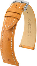 Leder-Uhrenarmband Hirsch Massai Ostrich L 04362074-2, braun, Straußenleder, Länge L, Quick Release