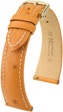 Leder-Uhrenarmband Hirsch Massai Ostrich L 04362074-7, braun, Straußenleder, Länge L, Quick Release