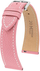 Leder-Uhrenarmband Hirsch Bologna L 01802022-2, rosa, Kalbsleder, Länge L, Quick Release