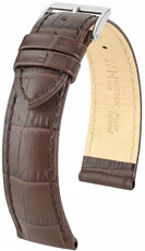 Leder-Uhrenarmband Hirsch Duke L 01028010NQ-2, braun, Kalbsleder, Länge L