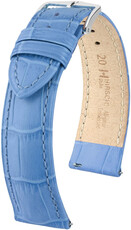 Leder-Uhrenarmband Hirsch Duke L 01028083-2, blau, Kalbsleder, Länge L, Quick Release
