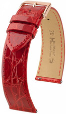 Uhrenarmband Hirsch Genuine Croco L 01808020-7, rot, Krokodilleder, Länge L, Quick Release