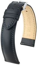 Leder-Uhrenarmband Hirsch Kent XL 01002250-2, schwarz, Kalbsleder, Länge XL, Quick Release