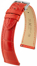 Lederband Hirsch London 04207129-2, Rot, Alligatorenhaut, Quick Release